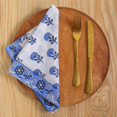 Best Gifts For Her Block Print Table Cloth & 6 Napkins 16x16 Inches