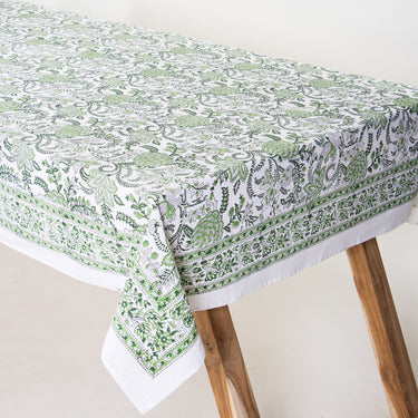 Best Gifts Hand Block Floral Printed Table Cover & Napkins