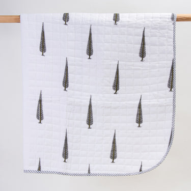 Best Natural Dyed Leaf Print Cotton Soft Baby Blankets