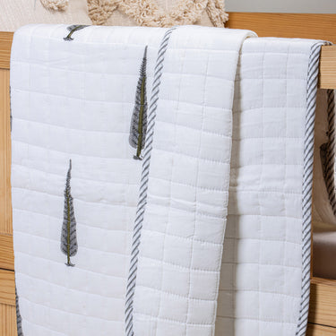 Best Natural Dyed Leaf Print Cotton Soft Baby Blankets