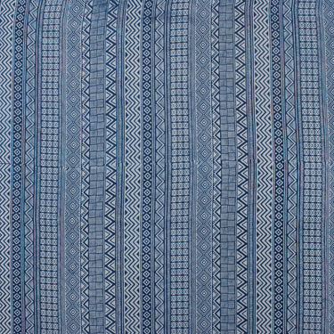 Best Striped Indigo Cotton Hand Block Print Fabric