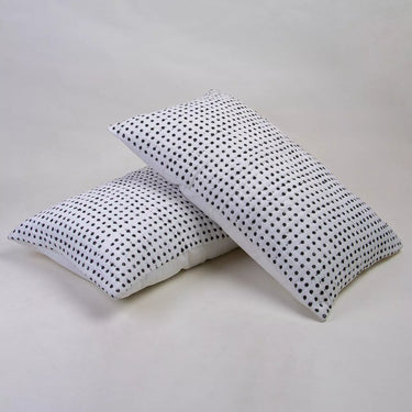 Black Polkas Dots Handmade Organic Cotton Kantha Quilted Pillow Cover