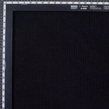 Black Solid Soft Cotton Waffle Fabric