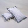 Black Stripe Border Quilted Handmade Kantha Pillow Cover