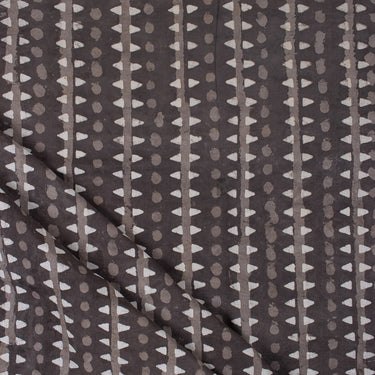 Black Stripe Dabu Hand Block Print Fabric at Best Prices