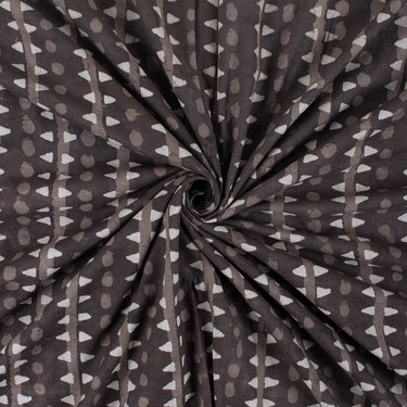 Black Stripe Dabu Hand Block Print Fabric at Best Prices