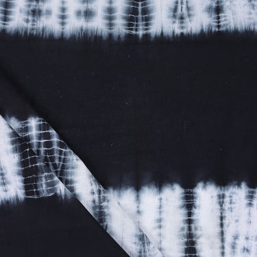 Black & White Handmade Cotton Tie Dye Shibori Fabric