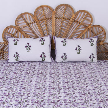 Block Floral Printed Gift Set Soft Cotton Jaipuri Bedsheets