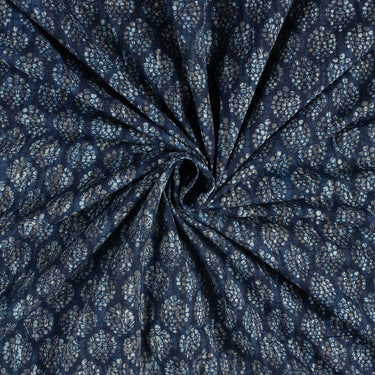 Block Printed Indigo Fabric for Clothing Online