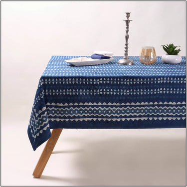 Blue Beautiful Cotton Table Cover 6 Seater Online