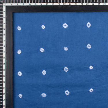 Blue Cotton Bandhani Print Fabric For Kurti