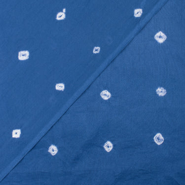 Blue Cotton Bandhani Print Fabric For Kurti