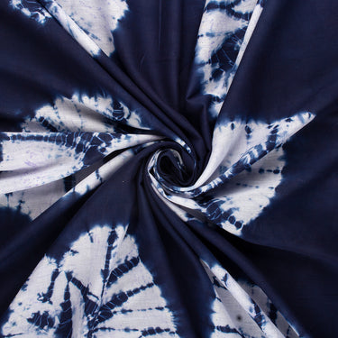 Blue Cotton Tie Dye Shibori Fabric