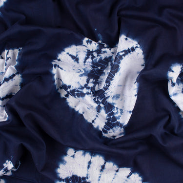 Blue Cotton Tie Dye Shibori Fabric