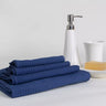 Blue Cotton Waffle Towel Set