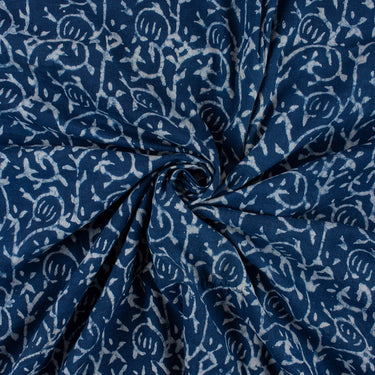 Blue Dye Indigo Hand Block Printed Fabric