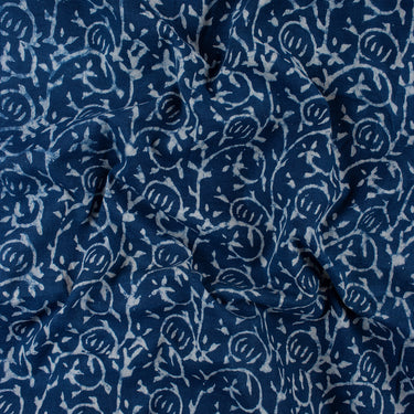 Blue Dye Indigo Hand Block Printed Fabric