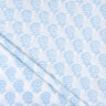 Blue Floral Cotton Hand Block Print Fabric