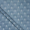 Blue Floral Cotton Hand Block Printed Dabu Kashish Fabric