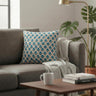 Blue Floral Printed Cotton Cushion Cover Set