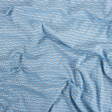 Blue Hand Block Printed Cotton Fabric