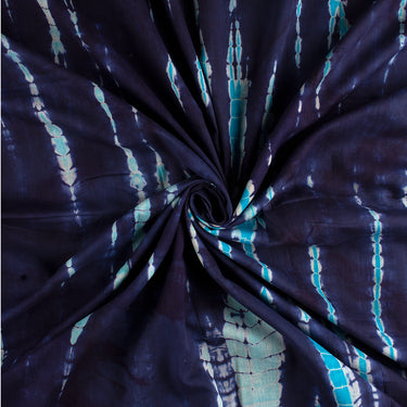 Blue Handmade Tie Dye Shibori Cotton Fabric