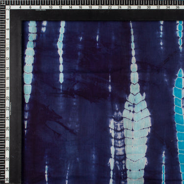 Blue Handmade Tie Dye Shibori Cotton Fabric