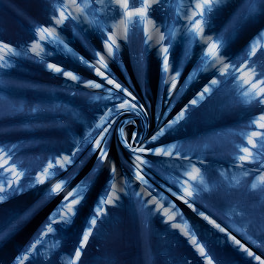 Blue Pure Cotton Tie And Dyed Shibori Fabric 
