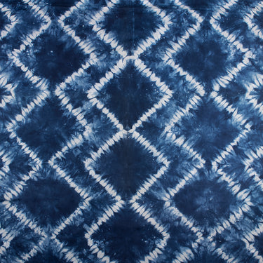 Blue Pure Cotton Tie And Dyed Shibori Fabric 