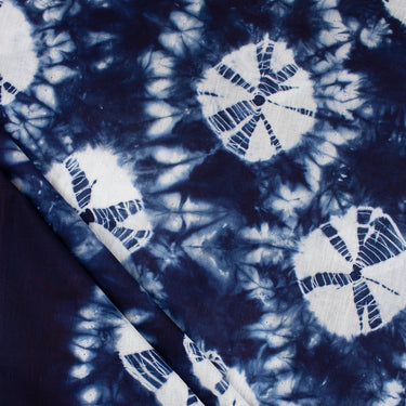 Blue Shibori Tie and Dye Fabric For Kurti