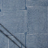 Blue Stripe Discharge Hand Block Printed Cotton Fabric