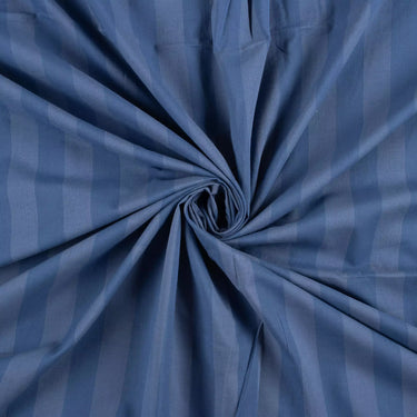 Blue Stripe Hand Block Printed Cotton Fabric