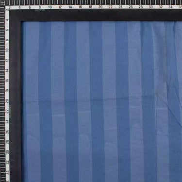 Blue Stripe Hand Block Printed Cotton Fabric