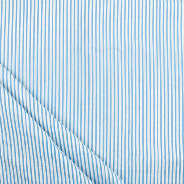 Blue Stripe Hand Block Printed Pure Cotton Fabric