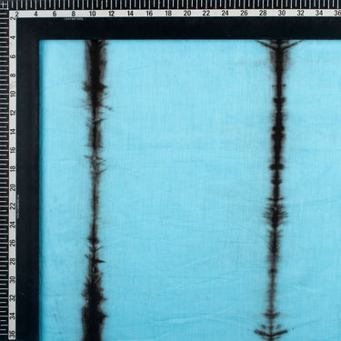 Blue Stripe Tie Dye Shibori Cotton Fabric For Kurti