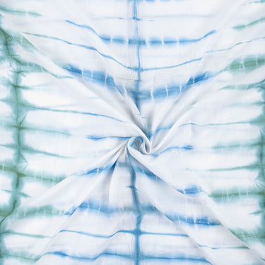 Blue Stripe Tie Dye Shibori Fabric