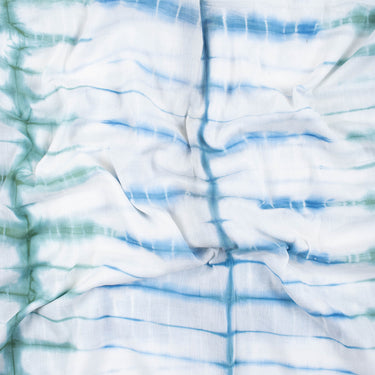 Blue Stripe Tie Dye Shibori Fabric