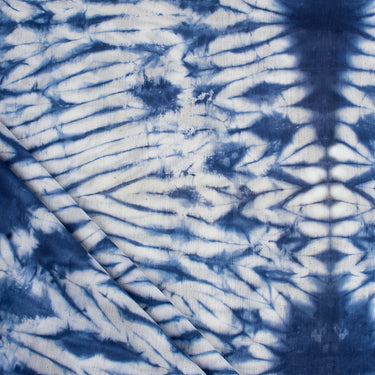 Blue Tie And Dye Shibori Cotton Fabric