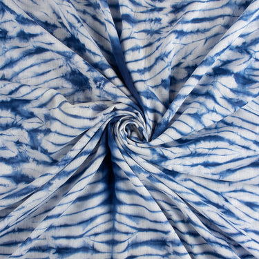 Blue Tie And Dye Shibori Cotton Fabric