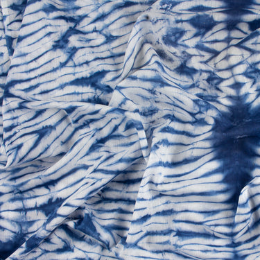 Blue Tie And Dye Shibori Cotton Fabric