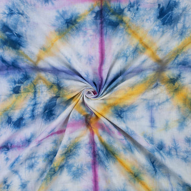 Blue Tie Dye Cotton Shibori Fabric
