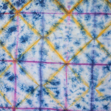 Blue Tie Dye Cotton Shibori Fabric