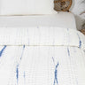 Blue Tie Dye Organic Cotton Kantha Quilt For Heavy Winter