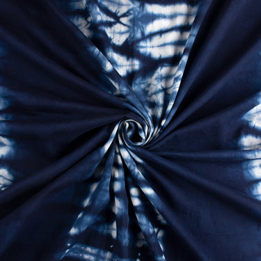 Blue Tie Dye Shibori Cotton Fabric