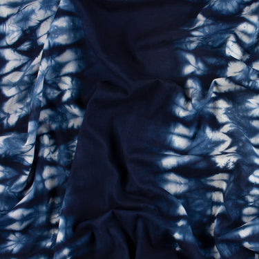 Blue Tie Dye Shibori Cotton Fabric