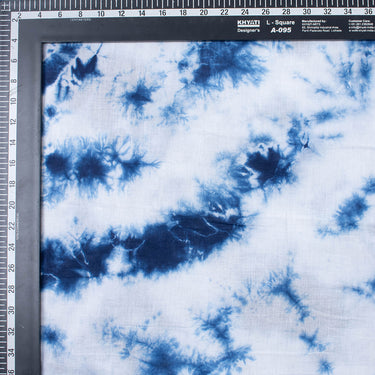 Blue and White Tie Dye Shibori Cotton Running Fabric
