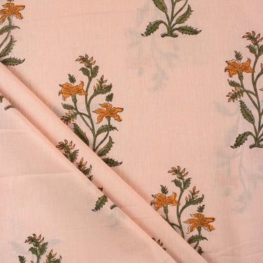 Boota Floral Hand Block Printed Cotton Fabric