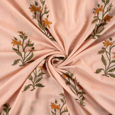 Boota Floral Hand Block Printed Cotton Fabric
