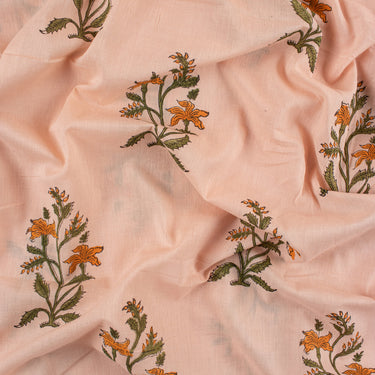 Boota Floral Hand Block Printed Cotton Fabric