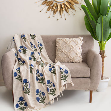Boota Floral Printed Sofa Woven Throw Online